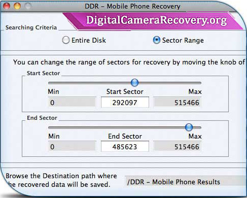 Screenshot of Recover Files in Mac
