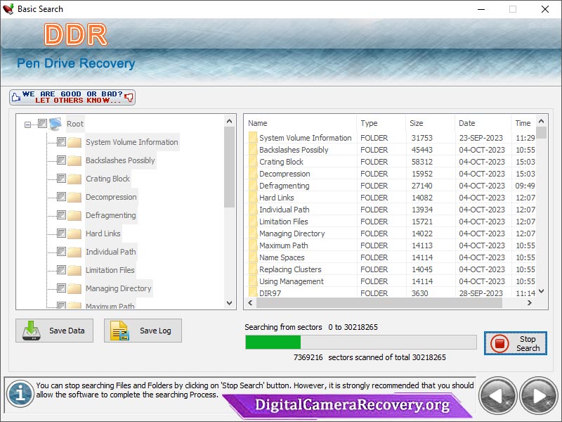 Screenshot of Recover Pen Drive Data Software