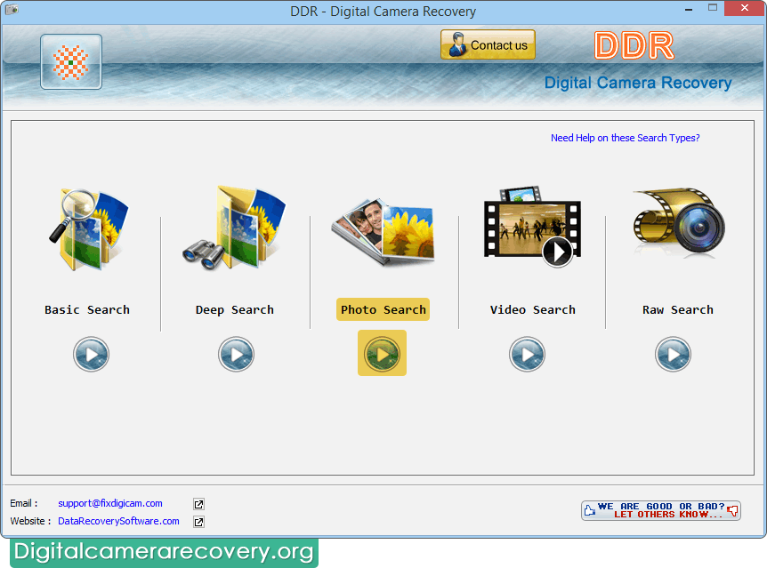 Digital Camera Recovery Software Screenshot